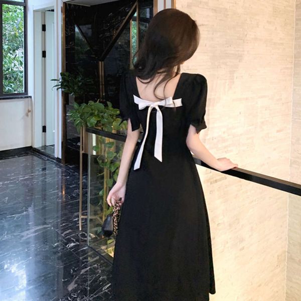 french platycodon grandiflorum first love sweet scheming square collar hepburn style small black dress bubble sleeve women's, Black;gray
french platycodon grandiflorum first love sweet scheming square collar hepburn style small black dress bubble sleeve women's, Black;gray