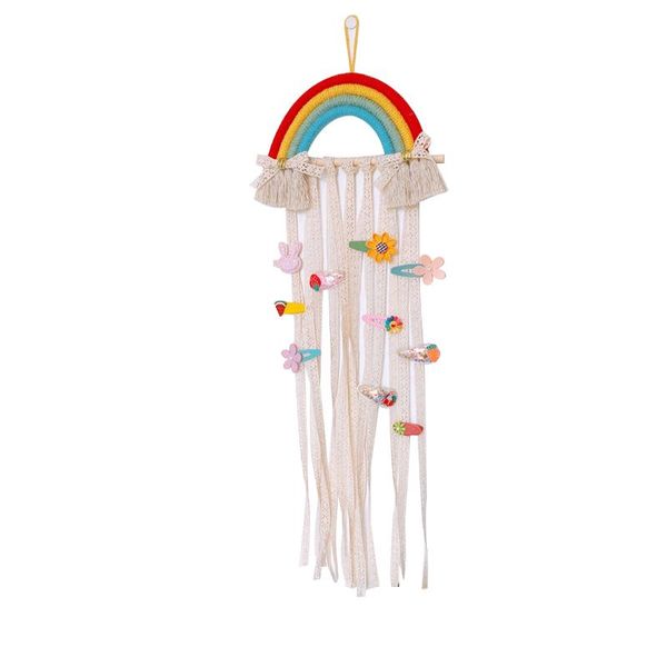 macrame rainbow wall hanging decor, woven art tapestry hair clips display holder organizer for nursery decor decorative objects & figurines
macrame rainbow wall hanging decor, woven art tapestry hair clips display holder organizer for nursery decor decorative objects & figurines