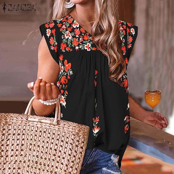 women's blouses & shirts women summer floral printed blouse casual sleeveless v neck shirt 2021 zanzea elegant bohemian plus size loose, White
women's blouses & shirts women summer floral printed blouse casual sleeveless v neck shirt 2021 zanzea elegant bohemian plus size loose, White