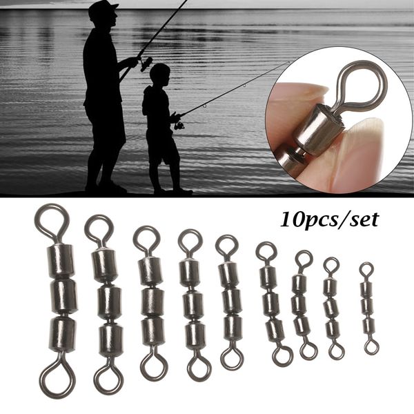 10pcs bearing safe fishing swivels stainless steel rolling triple portable corrosion resistant lightweight quick connect
10pcs bearing safe fishing swivels stainless steel rolling triple portable corrosion resistant lightweight quick connect