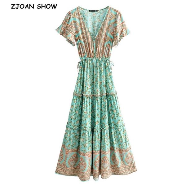 boho covered button v neck floral print bohemia dress summer ethnic woman short sleeve tie bow strappy maxi long dresses 210331, Black;gray
boho covered button v neck floral print bohemia dress summer ethnic woman short sleeve tie bow strappy maxi long dresses 210331, Black;gray