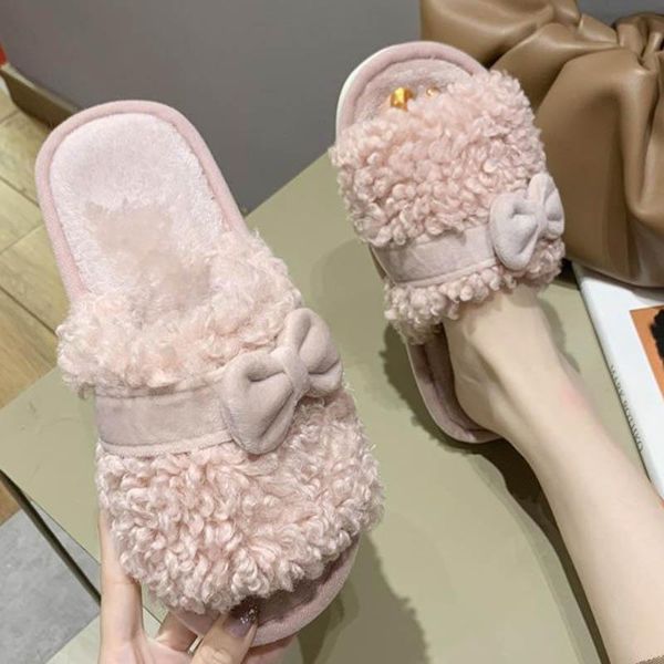 slippers fairy bow-knot warm plush fur women winter bedroom soft fluffy ladies shoes light flat slides femmes pantoufles 2021, Black
slippers fairy bow-knot warm plush fur women winter bedroom soft fluffy ladies shoes light flat slides femmes pantoufles 2021, Black