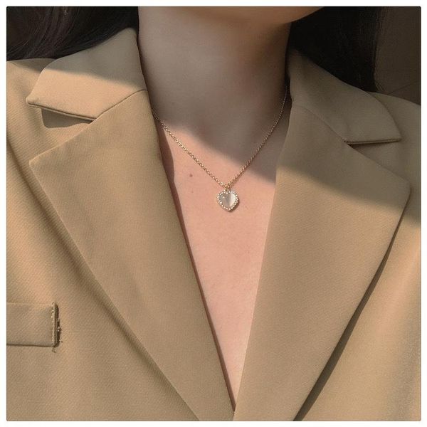 pendant necklaces necklace for women peach heart cat eye stone - advanced feeling luxury water drill collarbone chain, Silver
pendant necklaces necklace for women peach heart cat eye stone - advanced feeling luxury water drill collarbone chain, Silver