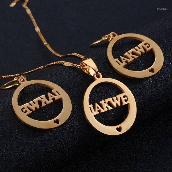 earrings & necklace stainless steel iakwe pendant necklaces for women trendy gold color round jewelry sets, Silver
earrings & necklace stainless steel iakwe pendant necklaces for women trendy gold color round jewelry sets, Silver