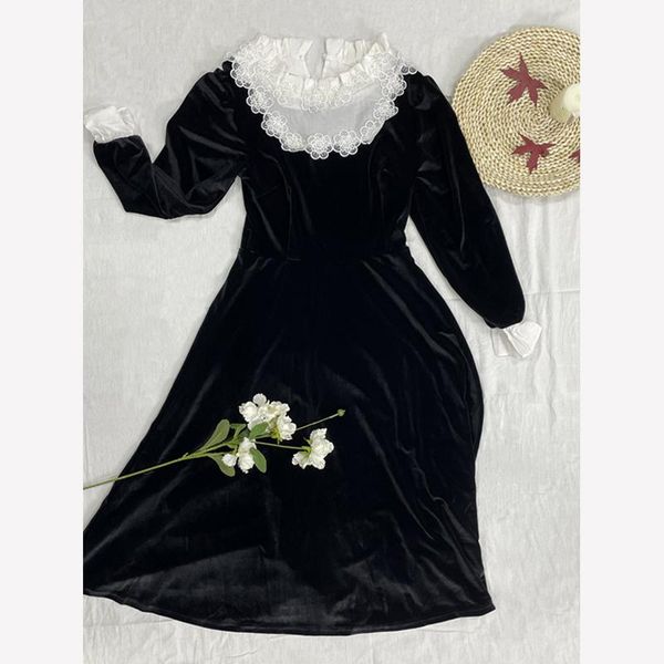 casual dresses french retro midi for women party one piece dress korean 2021 autumn vintage velvet female black y2k clothing, Black;gray
casual dresses french retro midi for women party one piece dress korean 2021 autumn vintage velvet female black y2k clothing, Black;gray