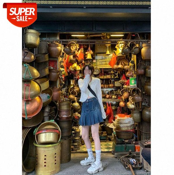self-made retro washed denim skirt''can be matched with all pleated skirt women #tz7s, Black;gray
self-made retro washed denim skirt''can be matched with all pleated skirt women #tz7s, Black;gray