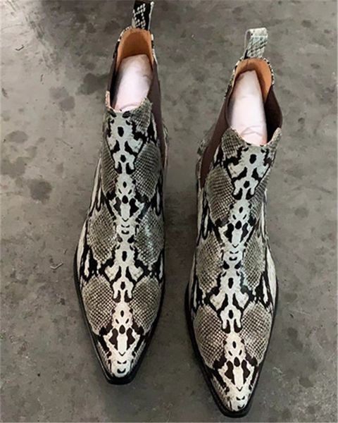 handmade customized high serpentine genuine leather men boots dress wedding business shoes, Black
handmade customized high serpentine genuine leather men boots dress wedding business shoes, Black