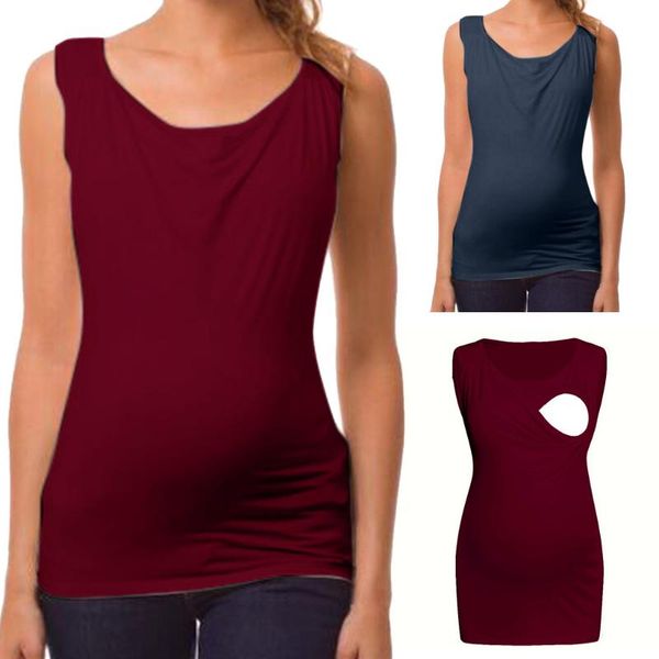 maternity & tees fashion casual breastfeeding clothes for pregnant women cotton solid vest blouse, White
maternity & tees fashion casual breastfeeding clothes for pregnant women cotton solid vest blouse, White