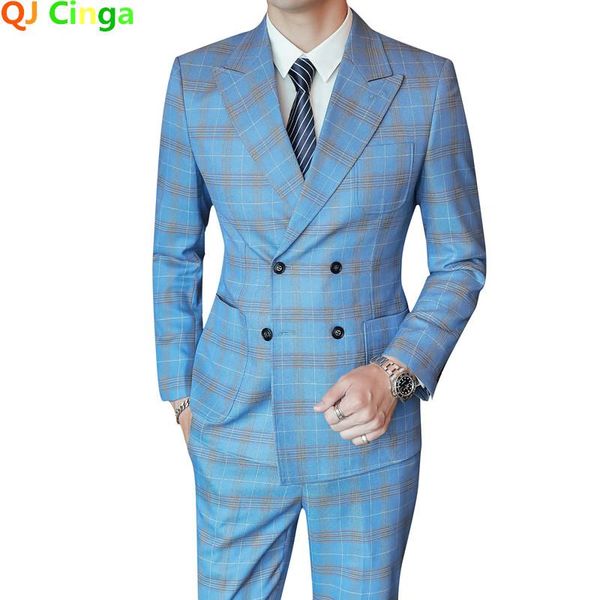 double breasted blue 3 piece set for men's business party dress blazer with pants vest large size slim fit men tuxedo suit gray suits &, White;black
double breasted blue 3 piece set for men's business party dress blazer with pants vest large size slim fit men tuxedo suit gray suits &, White;black