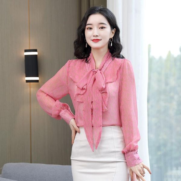 women's blouses & shirts elegant bow tied prints chiffon blouse women office lady work long sleeve v-neck ruffles 2021 spring summer, White
women's blouses & shirts elegant bow tied prints chiffon blouse women office lady work long sleeve v-neck ruffles 2021 spring summer, White