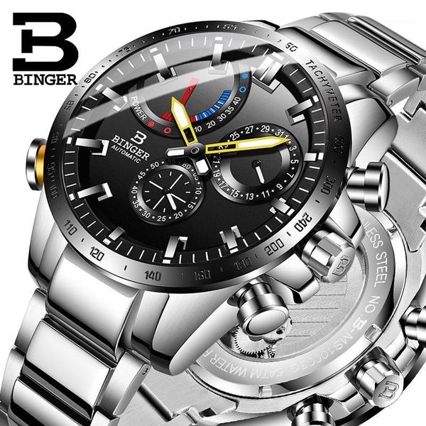 genuine luxury switzerland binger brand men watch automatic mechanical luminous waterproof energy full steel month male fashion wristwatches, Slivery;brown
genuine luxury switzerland binger brand men watch automatic mechanical luminous waterproof energy full steel month male fashion wristwatches, Slivery;brown