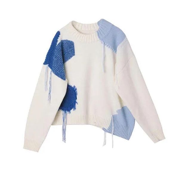 women's sweaters streetwear tassel long sleeve women warm sweater patchwork o neck knit ladies pullover 2022 winter female clothes, White;black
women's sweaters streetwear tassel long sleeve women warm sweater patchwork o neck knit ladies pullover 2022 winter female clothes, White;black