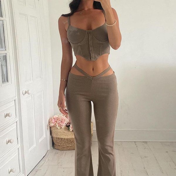 women's two piece pants 2 set women 2021 autumn fashion spaghetti straps backless vest spliced solid elastic wide leg sets suit, White
women's two piece pants 2 set women 2021 autumn fashion spaghetti straps backless vest spliced solid elastic wide leg sets suit, White