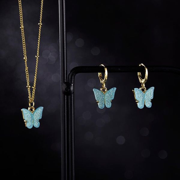 earrings & necklace acrylic butterfly pendant combination set japan south korea sweet clavicle chain choker jewelry, Silver
earrings & necklace acrylic butterfly pendant combination set japan south korea sweet clavicle chain choker jewelry, Silver