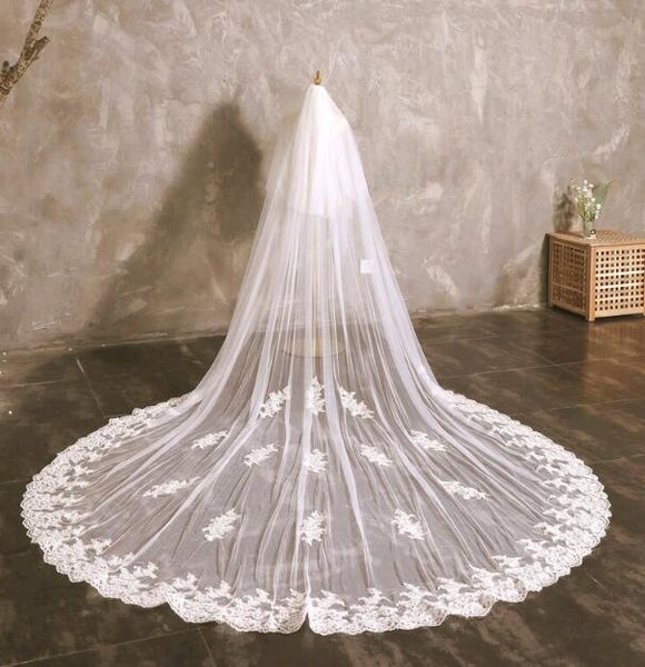 bridal veils white/ivory two layer veil lace edge wedding soft tulle cathedral, Black
bridal veils white/ivory two layer veil lace edge wedding soft tulle cathedral, Black