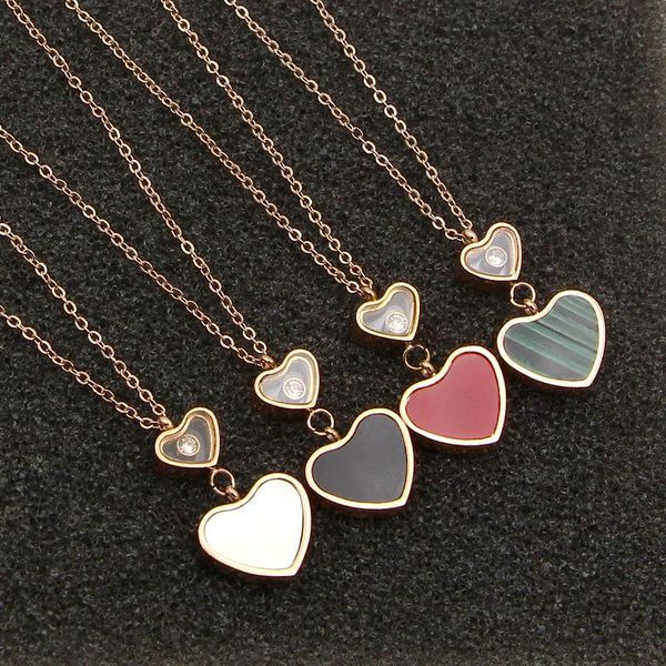pendant necklaces fashion brand stainless steel rose gold color crystal green love glass double heart necklace women party gift, Silver
pendant necklaces fashion brand stainless steel rose gold color crystal green love glass double heart necklace women party gift, Silver