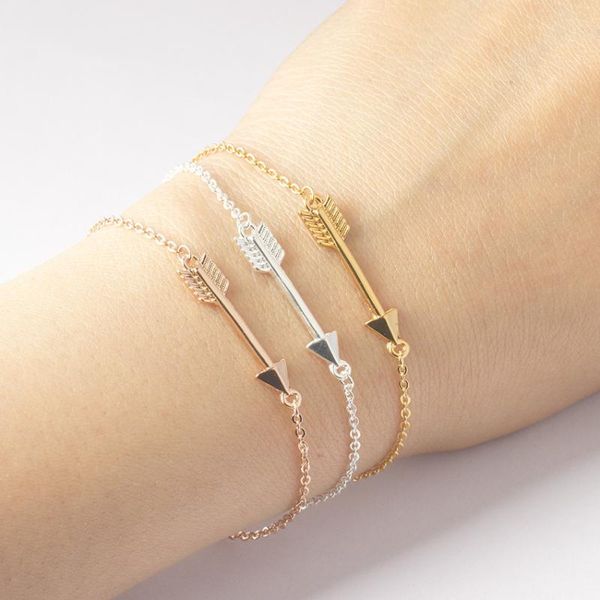 link, chain vintage arrow bracelets & bangles for women rose gold silver color stainless steel female bracelet punk jewelry, Black
link, chain vintage arrow bracelets & bangles for women rose gold silver color stainless steel female bracelet punk jewelry, Black
