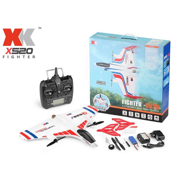 xk x520 rc airplane 6ch 3d/6g rc drone takeoff and landing stunt rc drone 720p 5g wifi transmission camera quadrocopter