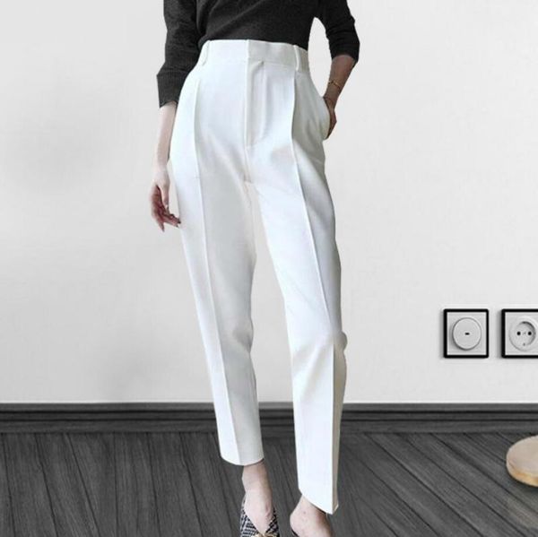women's pants & capris 2021 fashionladies office work female high waist solid color loose ankle length pant casual harem r624, Black;white
women's pants & capris 2021 fashionladies office work female high waist solid color loose ankle length pant casual harem r624, Black;white
