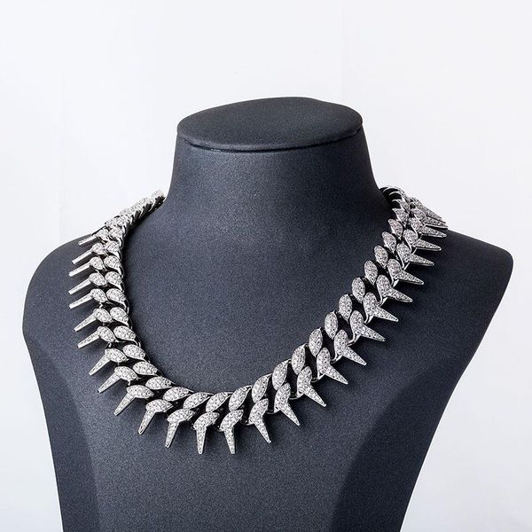 chains hip hop claw set 3a+cz stone bling iced out solid rivet spike thorns cuban curb link chain necklaces for men rapper jewelry, Silver
chains hip hop claw set 3a+cz stone bling iced out solid rivet spike thorns cuban curb link chain necklaces for men rapper jewelry, Silver