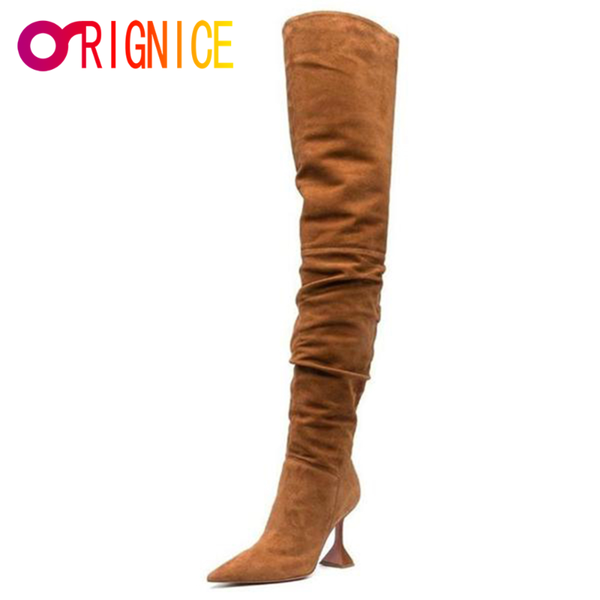 boots orignice autumn special shaped transparent heels over the knee pointed toe women pleated party shoes, Black
boots orignice autumn special shaped transparent heels over the knee pointed toe women pleated party shoes, Black