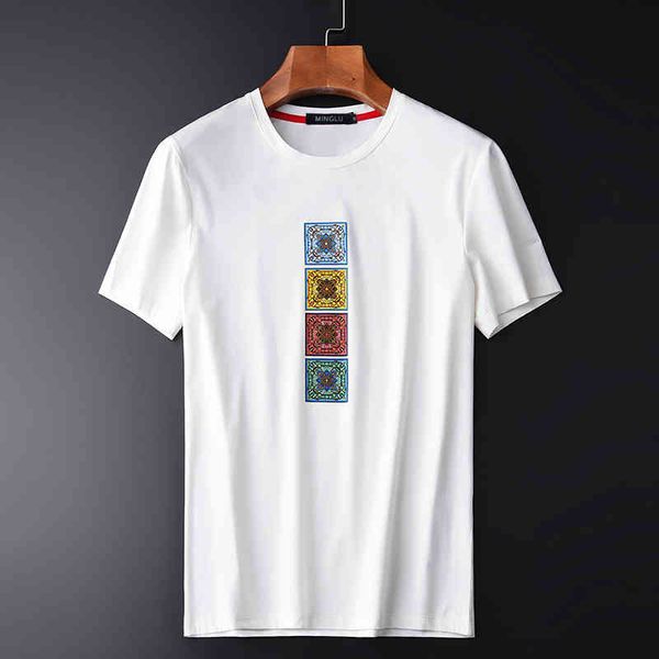 tee shirt shirt luxury mercerized cotton printed round collar men t-shirts plus size 4xl slim fit summer mens tee, White;black
tee shirt shirt luxury mercerized cotton printed round collar men t-shirts plus size 4xl slim fit summer mens tee, White;black