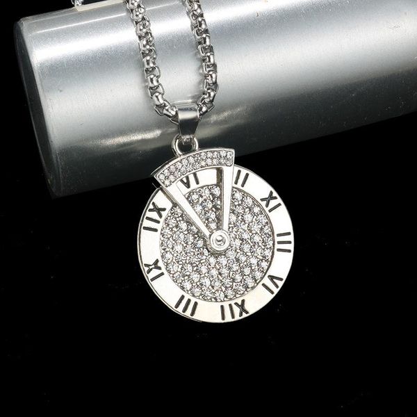 pendant necklaces necklace triangle hour hand hip hop men's titanium steel trendy, Silver
pendant necklaces necklace triangle hour hand hip hop men's titanium steel trendy, Silver