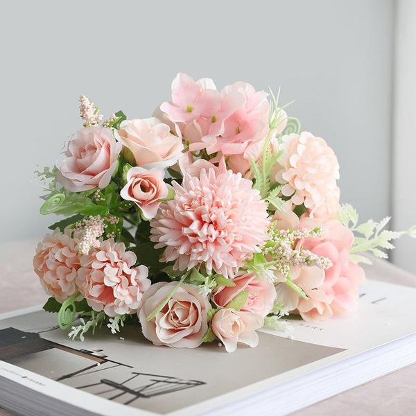 decorative flowers & wreaths 1 bunch of 7 roses pink silk bouquet peony artificial flower bridal wedding home decoration
decorative flowers & wreaths 1 bunch of 7 roses pink silk bouquet peony artificial flower bridal wedding home decoration