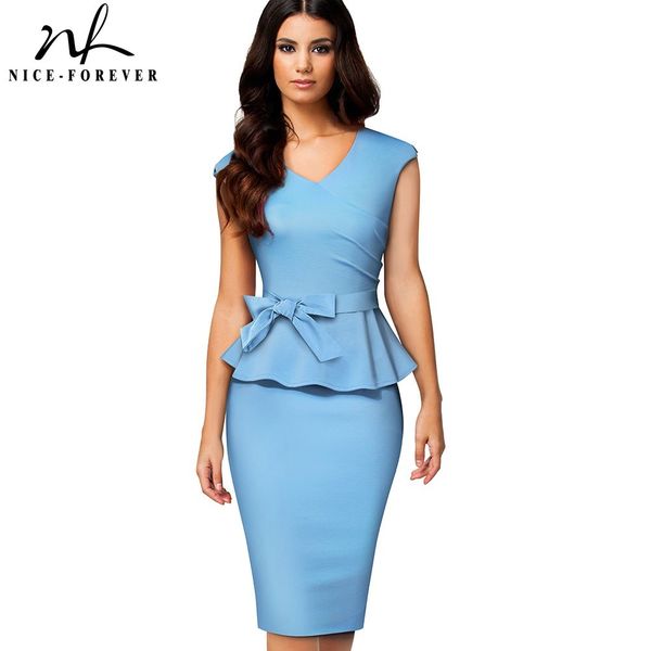 nice-forever vintage pure color office work peplum vestidos with sash business party bodycon women dress b585 210419, White
nice-forever vintage pure color office work peplum vestidos with sash business party bodycon women dress b585 210419, White
