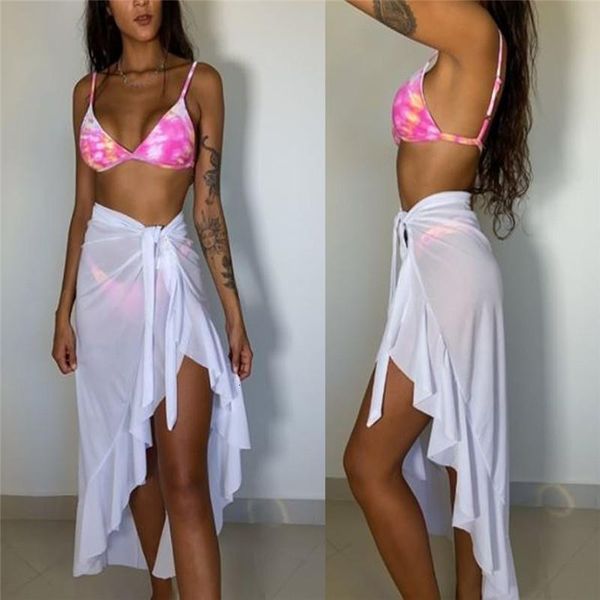 set women bikini swimwear beachwear cover ups summer mesh see through solid ruffle elastic wraps skirts bathing swimsuits beach women's, Black;white
set women bikini swimwear beachwear cover ups summer mesh see through solid ruffle elastic wraps skirts bathing swimsuits beach women's, Black;white