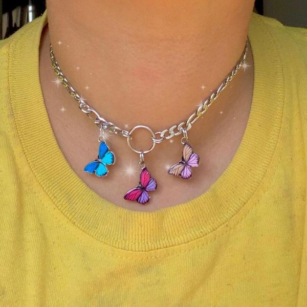pendant necklaces 2021 cute kawaii butterfly choker necklace women harajuku style stainless steel collares punk hip hop gothic pendants, Silver
pendant necklaces 2021 cute kawaii butterfly choker necklace women harajuku style stainless steel collares punk hip hop gothic pendants, Silver