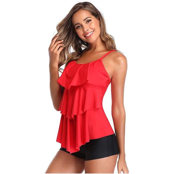 women's swimwear women soild bikini 2021 high waist pure color print tankini swimsuit ruffle plus size bathers #xg, White;black
women's swimwear women soild bikini 2021 high waist pure color print tankini swimsuit ruffle plus size bathers #xg, White;black