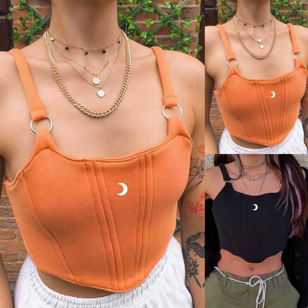 women moon print vest fashion sleeveless shirt u-neck solid tee summer lady streetwear cropped 2021 women's tanks & camis, White
women moon print vest fashion sleeveless shirt u-neck solid tee summer lady streetwear cropped 2021 women's tanks & camis, White