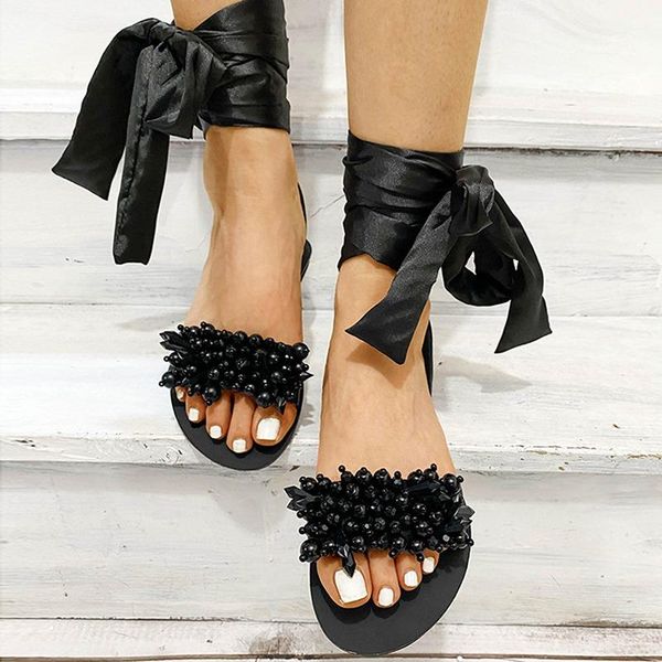 handmade sandals women flat ankle strap beaded special women's shoes beach plus size 35-43, Black
handmade sandals women flat ankle strap beaded special women's shoes beach plus size 35-43, Black