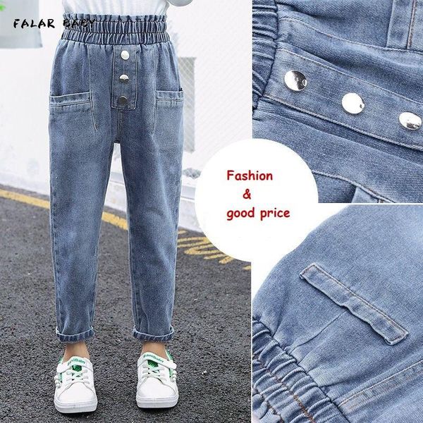 girl's spring/autumn fashion jeans children's multi-option elastic waist all-matching compatible cozy denim trousers 110-160cm, Blue
girl's spring/autumn fashion jeans children's multi-option elastic waist all-matching compatible cozy denim trousers 110-160cm, Blue