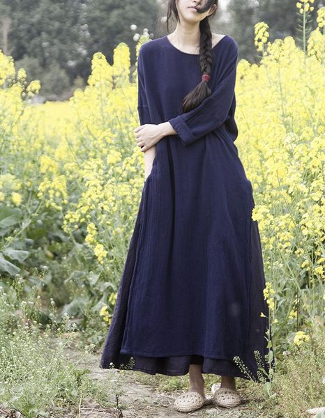 casual dresses flax cotton side slit middle long sleeves women 2021 spring and autumn dress robe dark blue d908, Black;gray
casual dresses flax cotton side slit middle long sleeves women 2021 spring and autumn dress robe dark blue d908, Black;gray