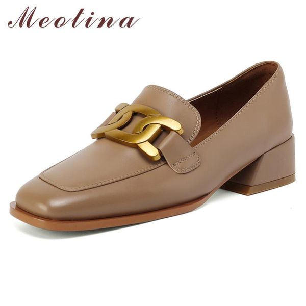 dress shoes meotina mid heels women pumps genuine leather thick loafers metal decoration lady square toe slip on footwear, Black
dress shoes meotina mid heels women pumps genuine leather thick loafers metal decoration lady square toe slip on footwear, Black