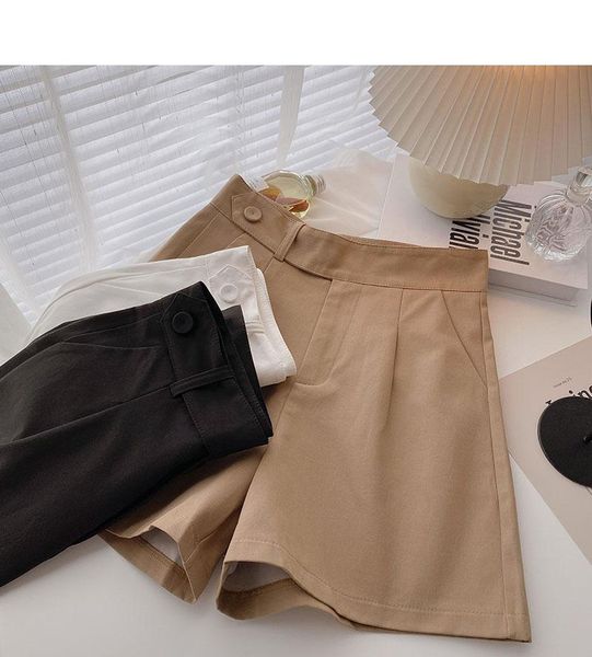 women's shorts summer korean loose wide-leg one button high waist a-line casual women, White;black
women's shorts summer korean loose wide-leg one button high waist a-line casual women, White;black