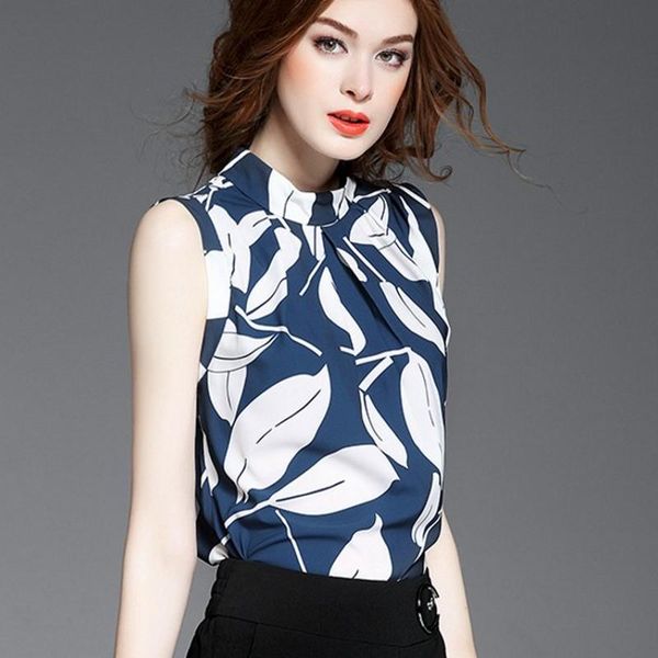 women's blouses & shirts 2021 summer women casual sleeveless o-neck fashion blouse shirt chiffon print ladies blusas, White
women's blouses & shirts 2021 summer women casual sleeveless o-neck fashion blouse shirt chiffon print ladies blusas, White