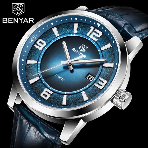 wristwatches benyar auto date men watch waterproof military army male clock sport business genuinle leather wristwatch 5168, Slivery;brown
wristwatches benyar auto date men watch waterproof military army male clock sport business genuinle leather wristwatch 5168, Slivery;brown