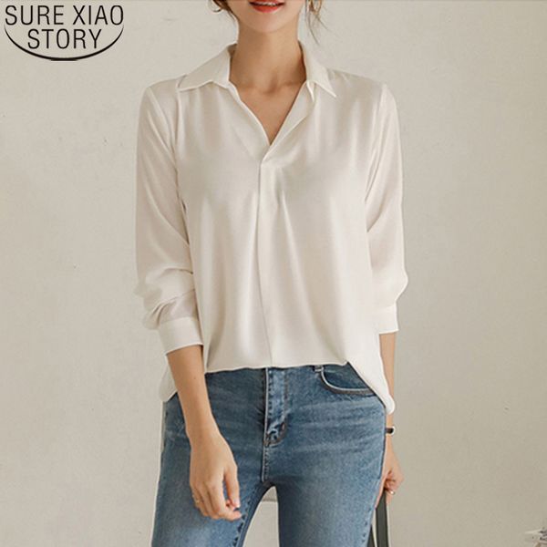 office lady shirt women korean fashion blouse spring autumn loose long sleeve female turn-down collar solid blusas 11612 210417, White
office lady shirt women korean fashion blouse spring autumn loose long sleeve female turn-down collar solid blusas 11612 210417, White