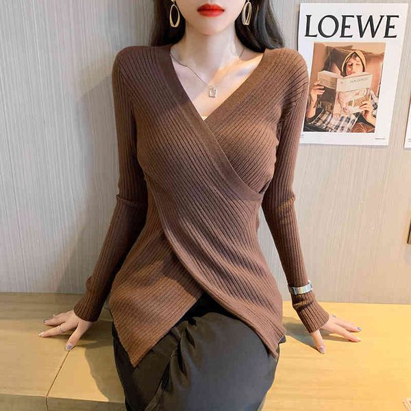 women's deep v-neck sweater, knitted plain sweater, irregular long sved novel, autumn and winter, White;black
women's deep v-neck sweater, knitted plain sweater, irregular long sved novel, autumn and winter, White;black