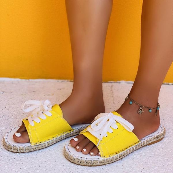 slippers 2021 fashion women canvas sandals breathable summer lace up open toee ladies woven wind flats zapatos mujer, Black
slippers 2021 fashion women canvas sandals breathable summer lace up open toee ladies woven wind flats zapatos mujer, Black