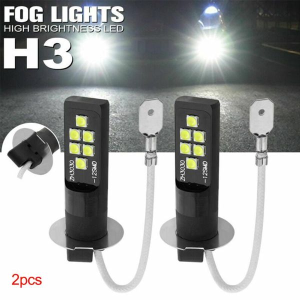 car headlights 2pcs h3 led bulb super bright 12 smd 3030 chips fog lights 12v 6000k white driving day running lamp auto
car headlights 2pcs h3 led bulb super bright 12 smd 3030 chips fog lights 12v 6000k white driving day running lamp auto