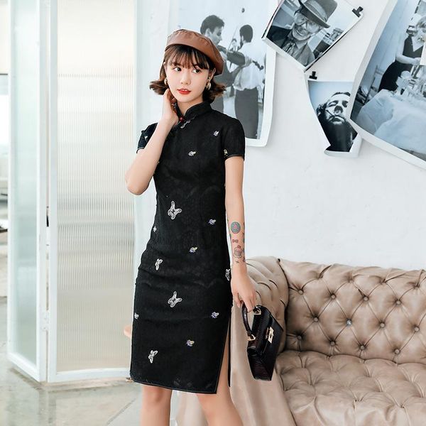 ethnic clothing embroidery chinese style qipao dresses slim thin lace cheongsam summer fashion improvement vintage chipao, Red
ethnic clothing embroidery chinese style qipao dresses slim thin lace cheongsam summer fashion improvement vintage chipao, Red