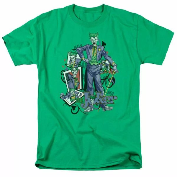 DC Batman Wild Cards T Shirt Mens Licensed Joker DC Comics Tee Kelly Green, White;black
DC Batman Wild Cards T Shirt Mens Licensed Joker DC Comics Tee Kelly Green, White;black
