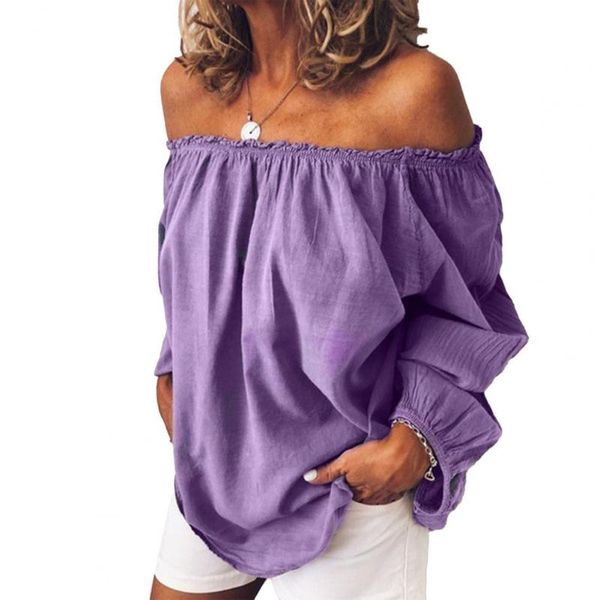 women's blouses & shirts women blouse pleated off shoulder autumn winter solid color long sleeve top, White
women's blouses & shirts women blouse pleated off shoulder autumn winter solid color long sleeve top, White