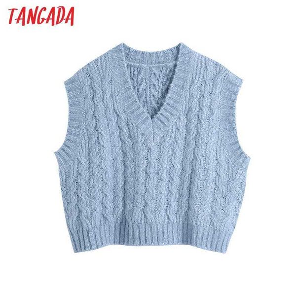 tangada women fashion blue crop oversized knitted vest sweater v neck sleeveless female waistcoat chic be285 210609, White
tangada women fashion blue crop oversized knitted vest sweater v neck sleeveless female waistcoat chic be285 210609, White