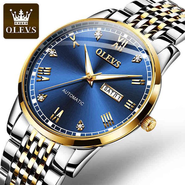 automatic olevs new fashion men mechanical dial clocks diamond hd lighting reverse 30m waterproof blue stainless steel band 6602, Slivery;brown
automatic olevs new fashion men mechanical dial clocks diamond hd lighting reverse 30m waterproof blue stainless steel band 6602, Slivery;brown