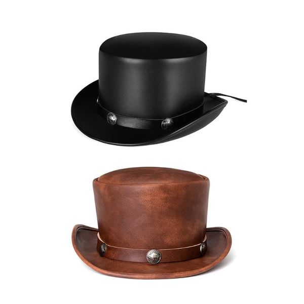 party hats pu leather gentleman hat magic punk for halloween stage performance costume cosplay retro accessories
party hats pu leather gentleman hat magic punk for halloween stage performance costume cosplay retro accessories